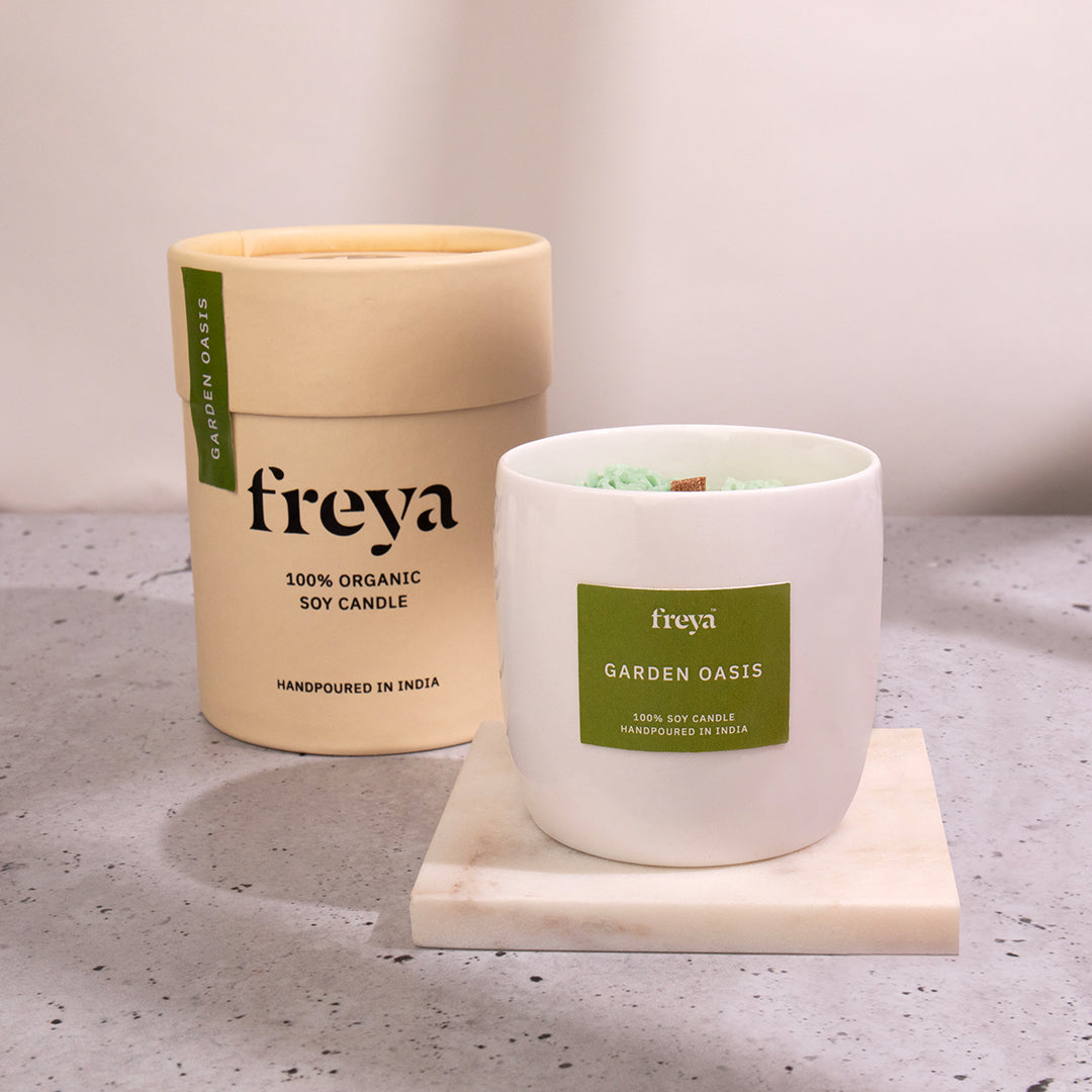 Garden Oasis Ceramic Candle