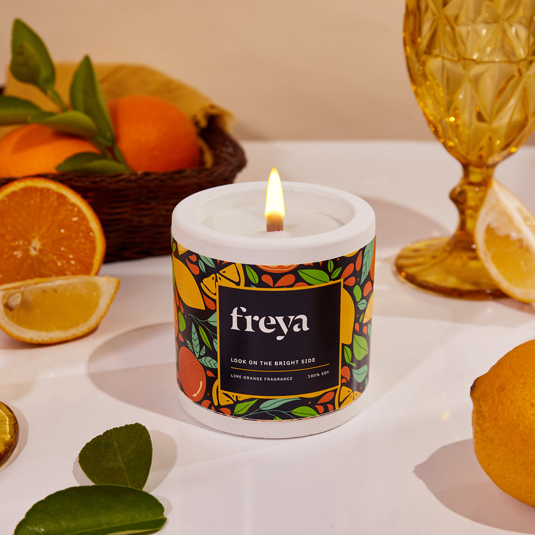 Citrusy Cosmos Concrete Candle