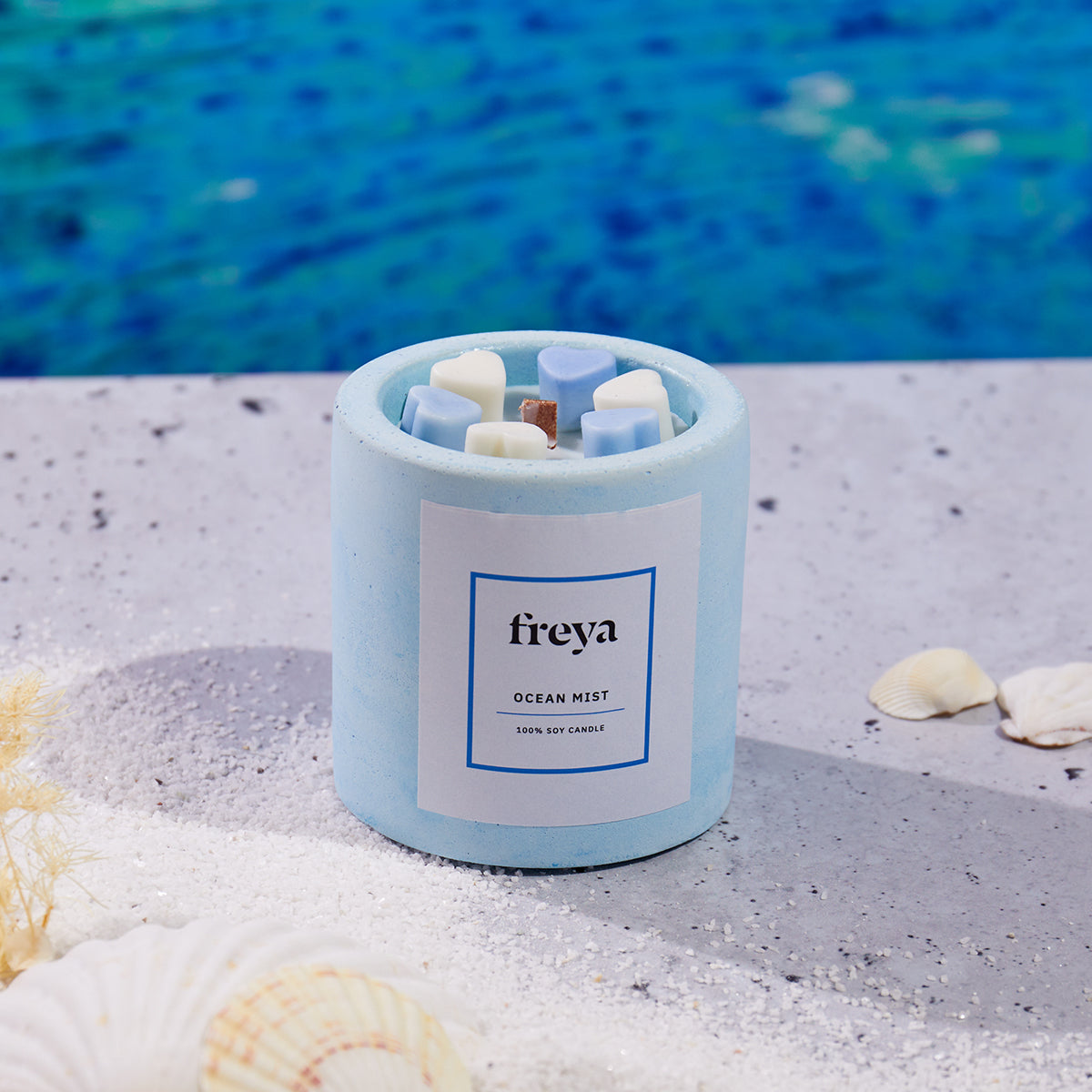 Valentine Ocean Concrete Candle