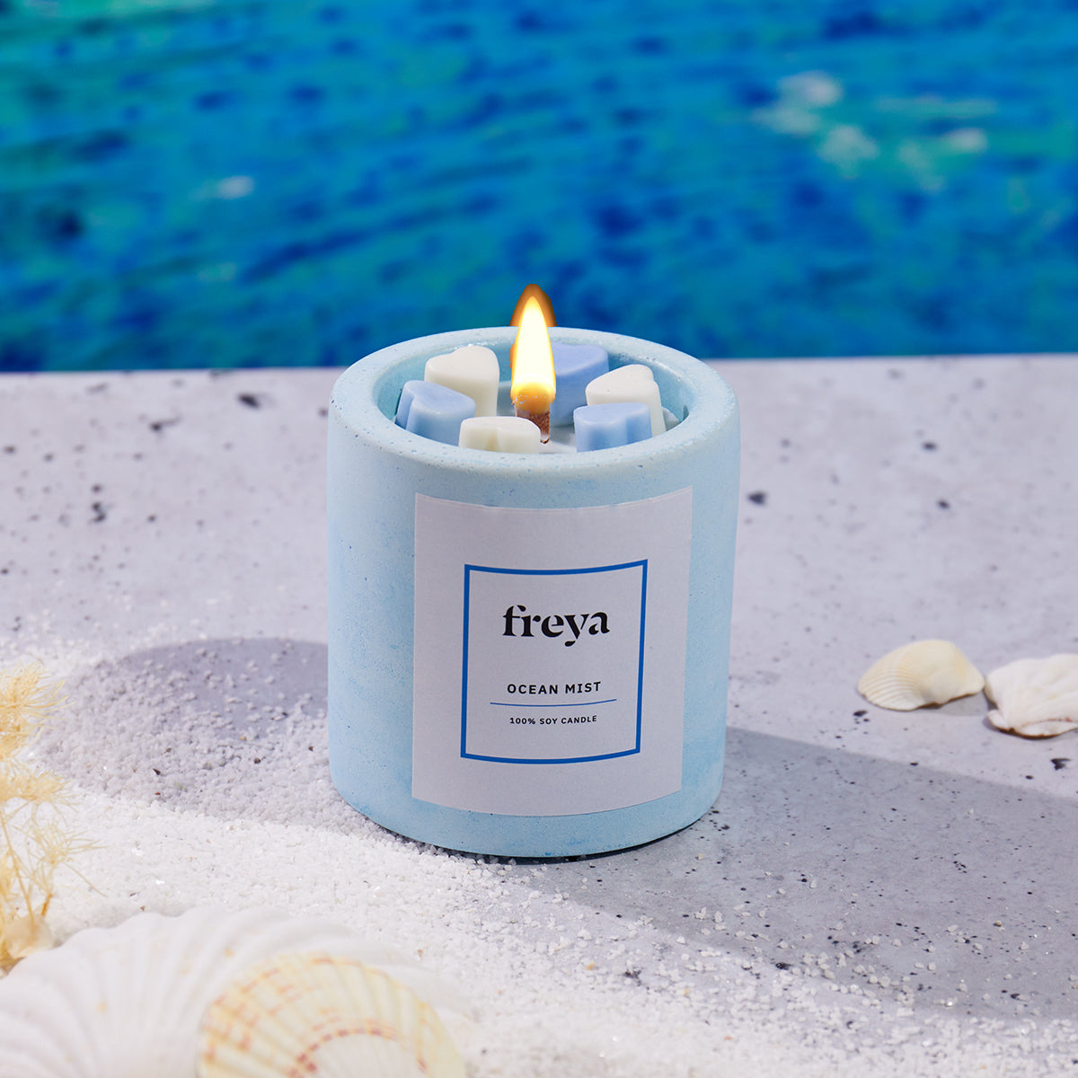 Valentine Ocean Concrete Candle