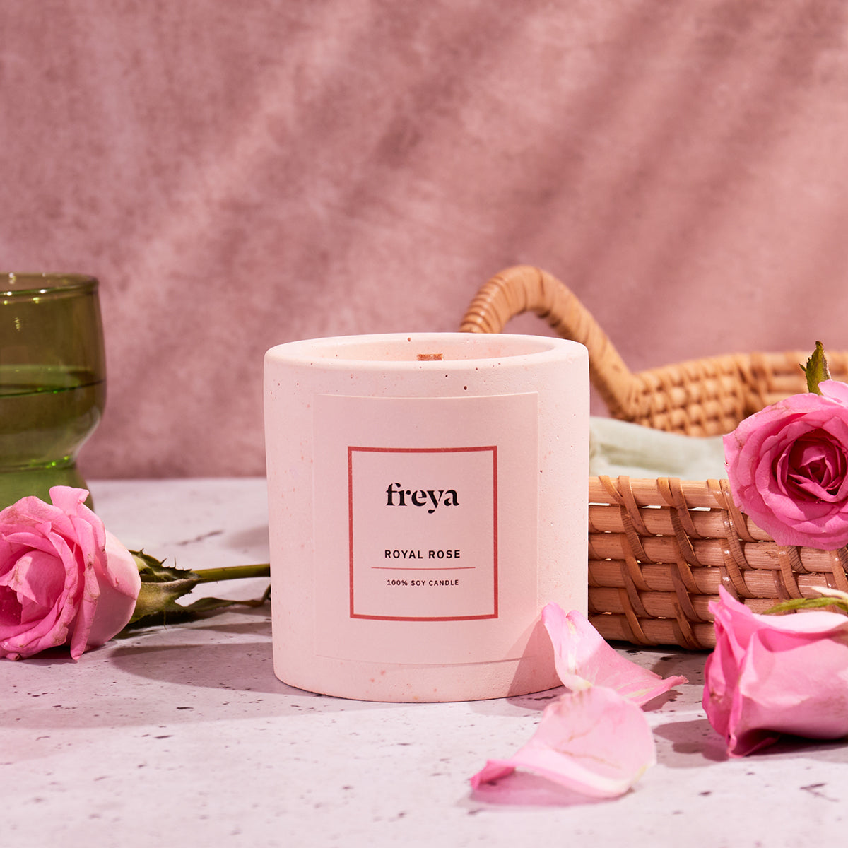 Royal Rose Concrete Candle