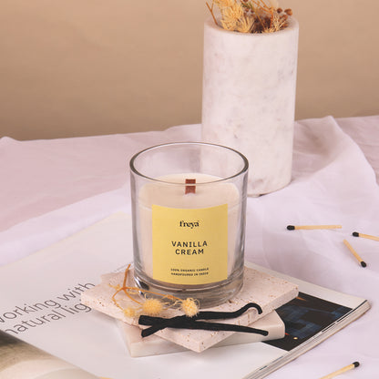 Vanilla Cream Glass Jar Candle