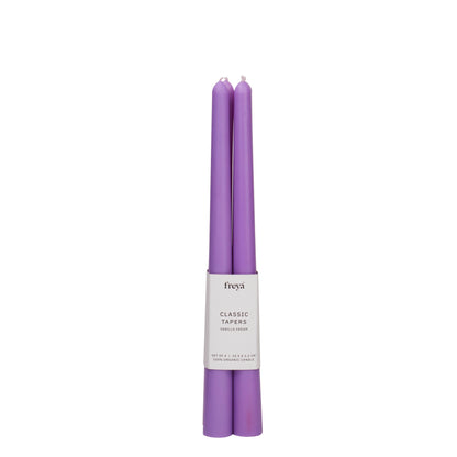 Set of 4 Taper Candles - Vanilla Cream (Purple)