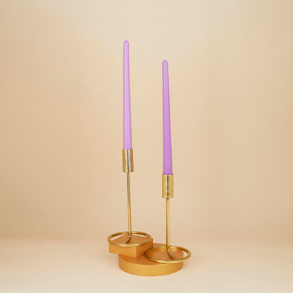 Set of 4 Taper Candles - Vanilla Cream (Purple)